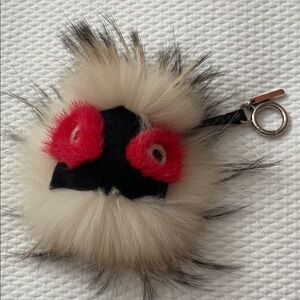 Fendy Furry Keychain with Red and Black Accents